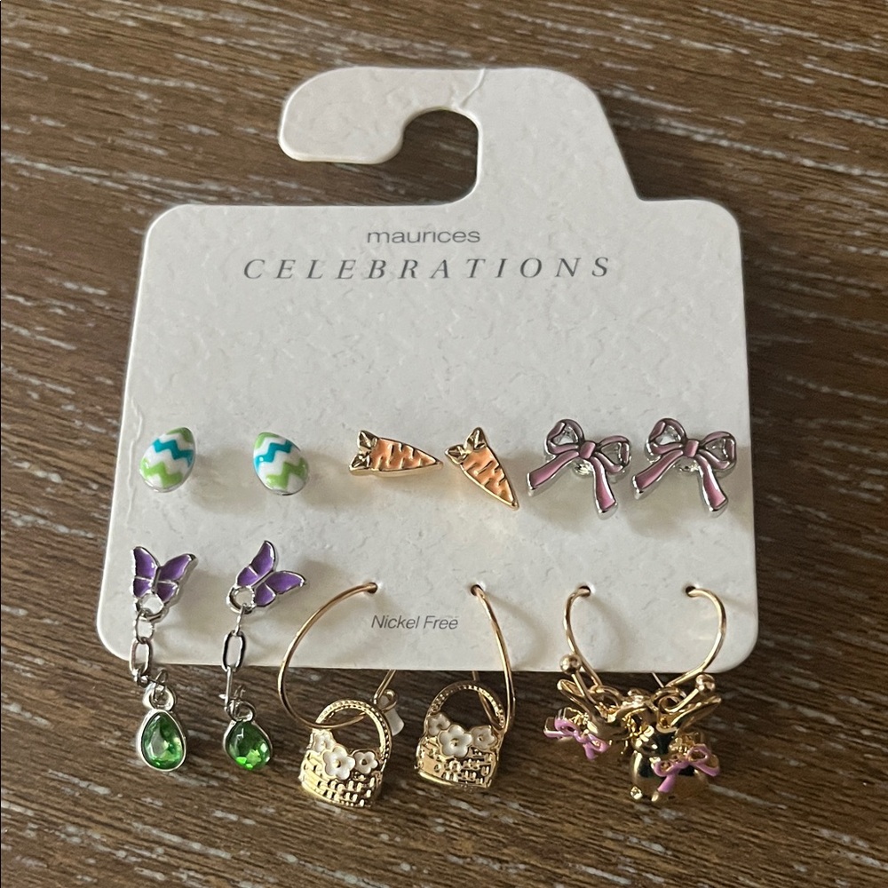 Maurices Colorful Earring Set with Gold and Purple Accents